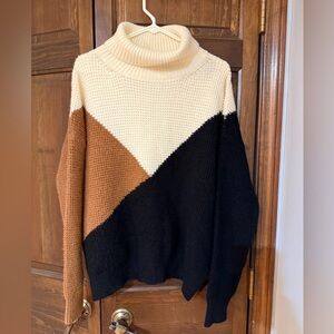 Colorblock Turtleneck Sweater women’s small new